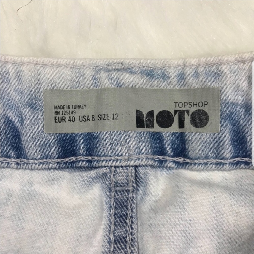 Topshop Moto Bleach Denim Distressed Skirt - Picture 7 of 7